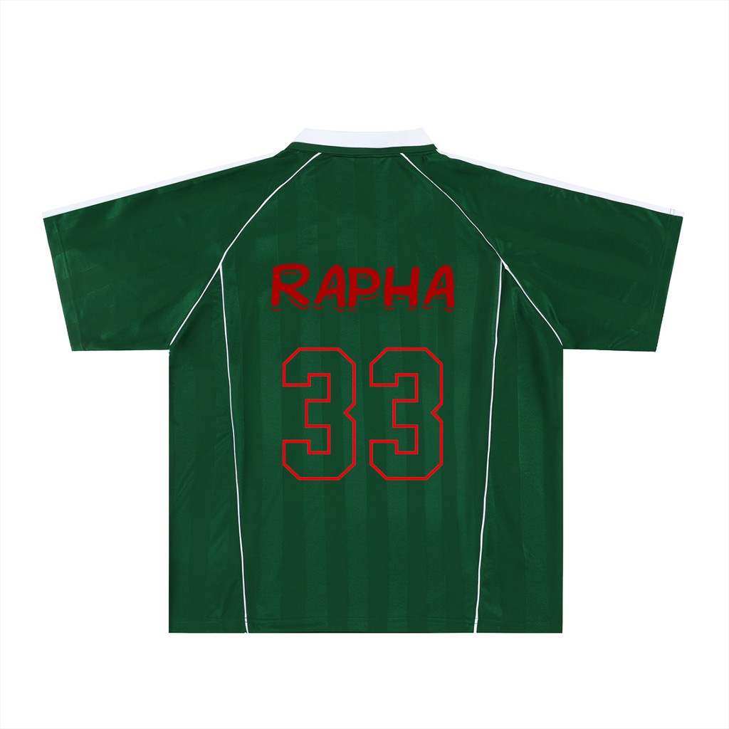 Red Letters Shadow Stripe Collared Jersey
