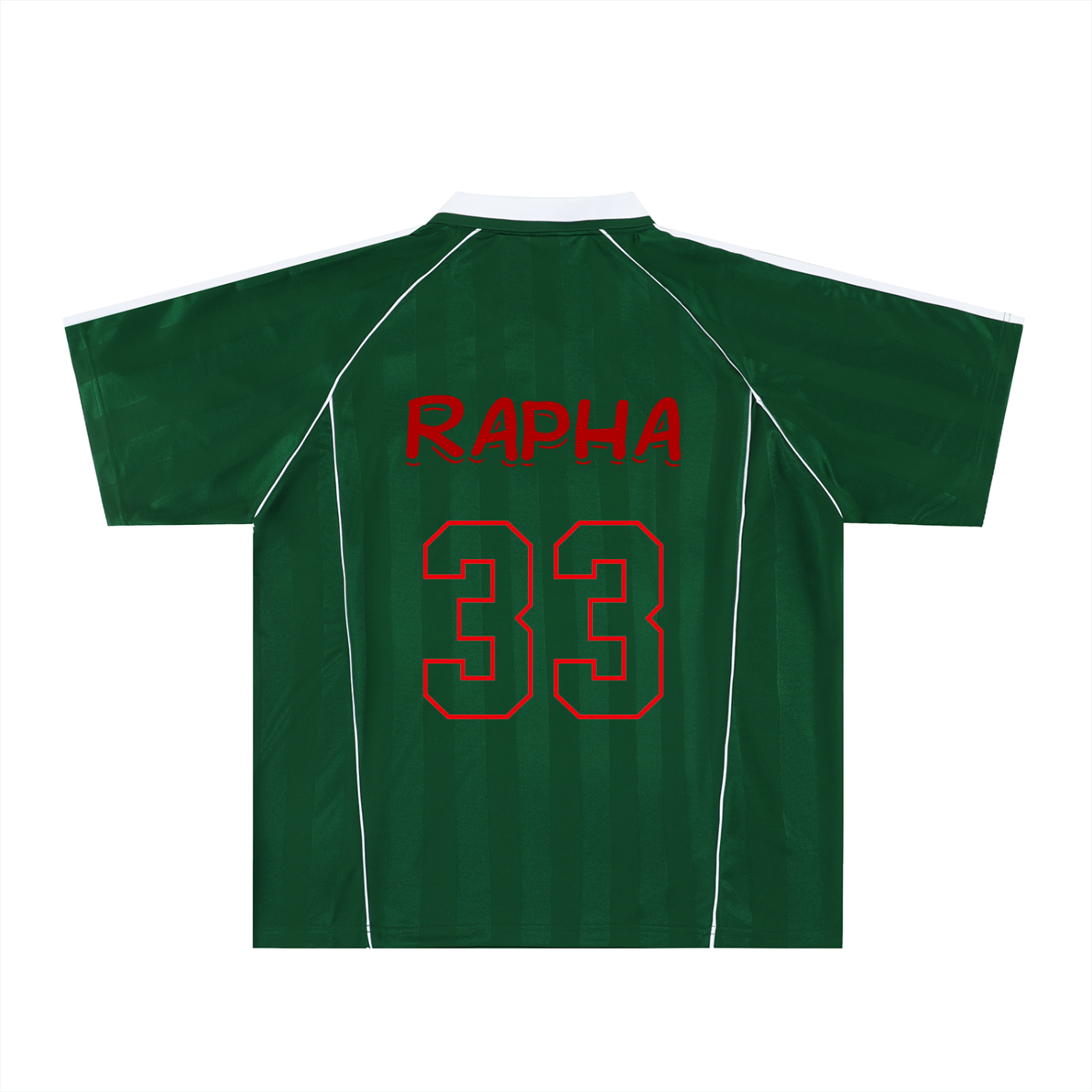 Red Letters Shadow Stripe Collared Jersey