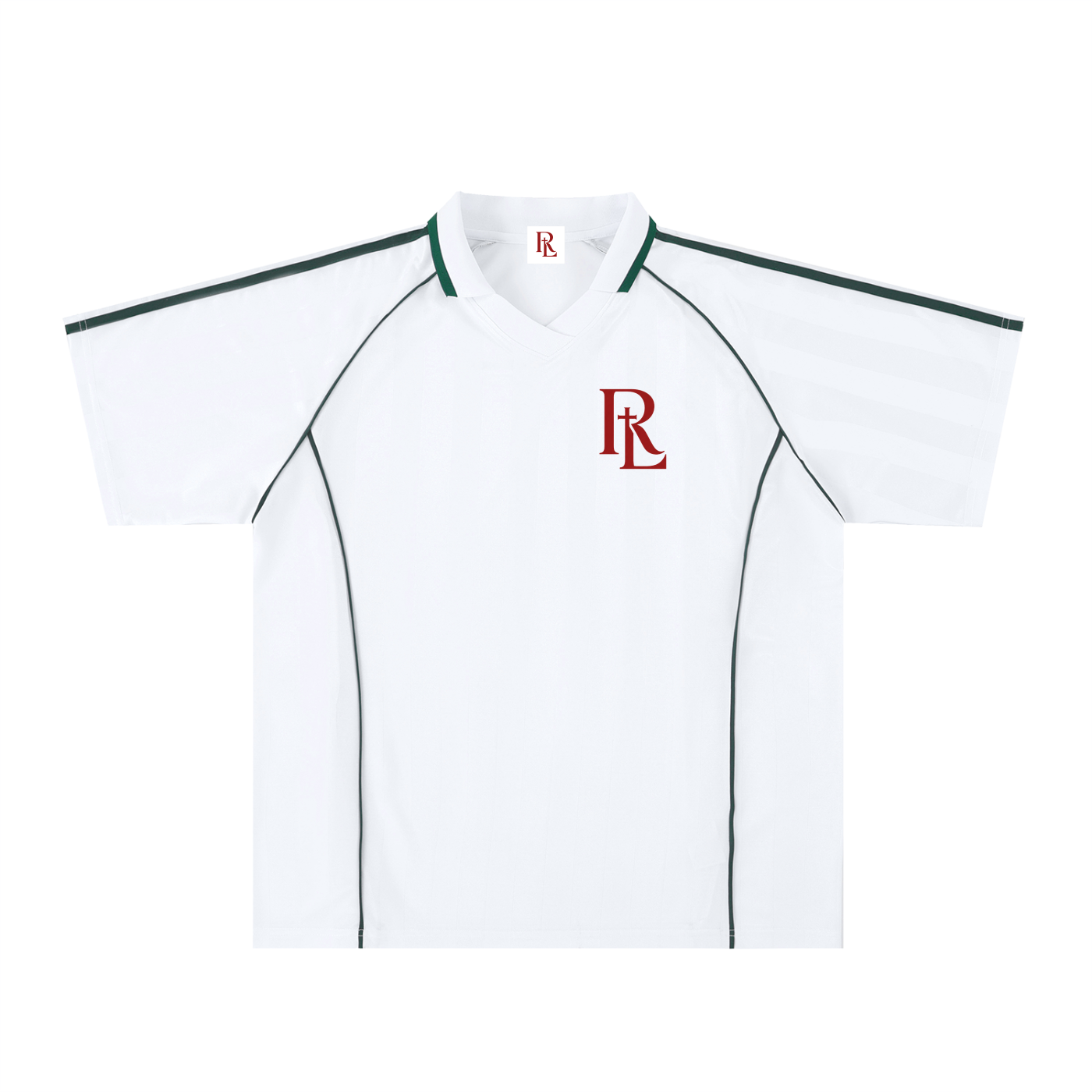 Red Letters Shadow Stripe Collared Jersey