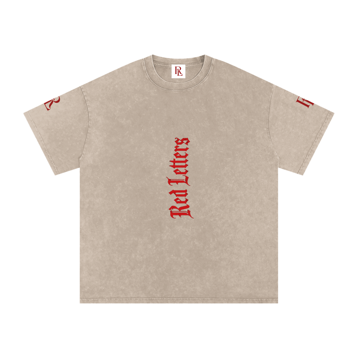 Red Letters Snow Washed Oversized T-Shirt