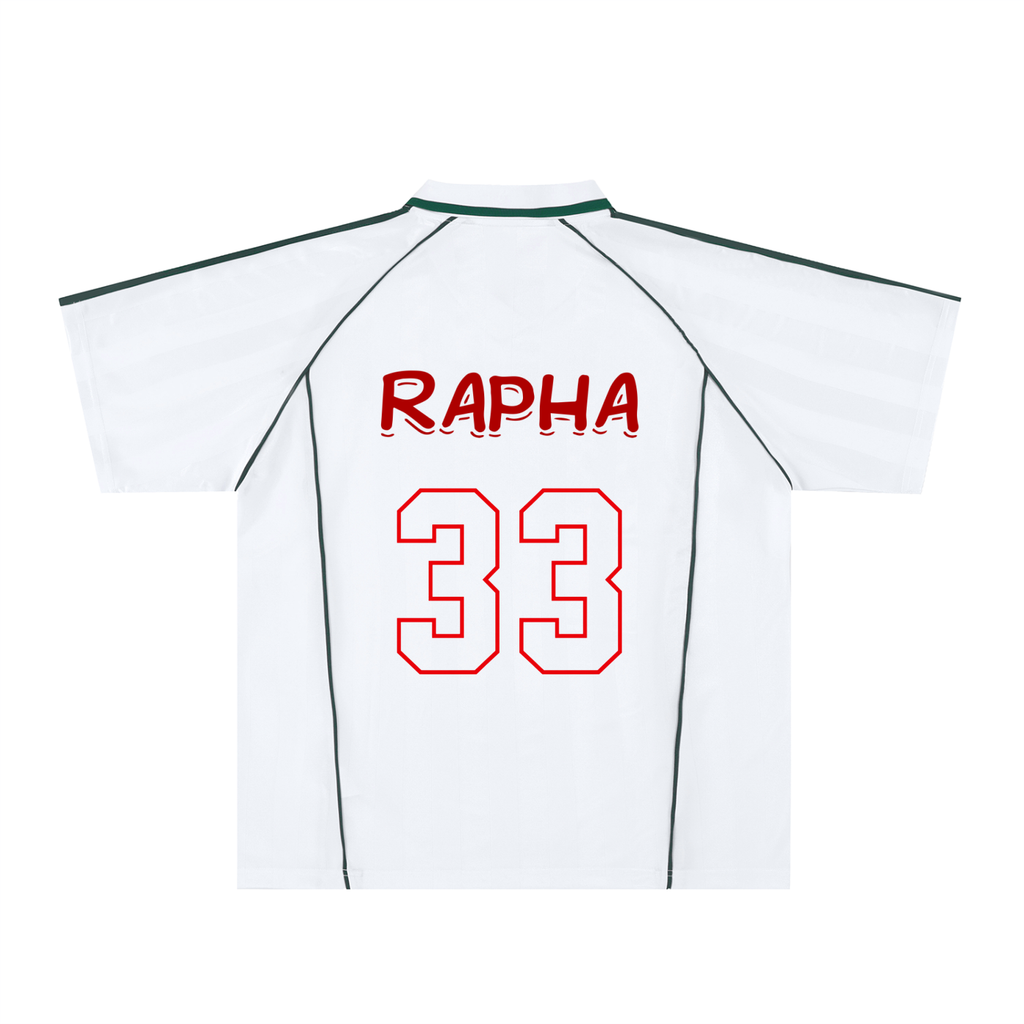 Red Letters Shadow Stripe Collared Jersey