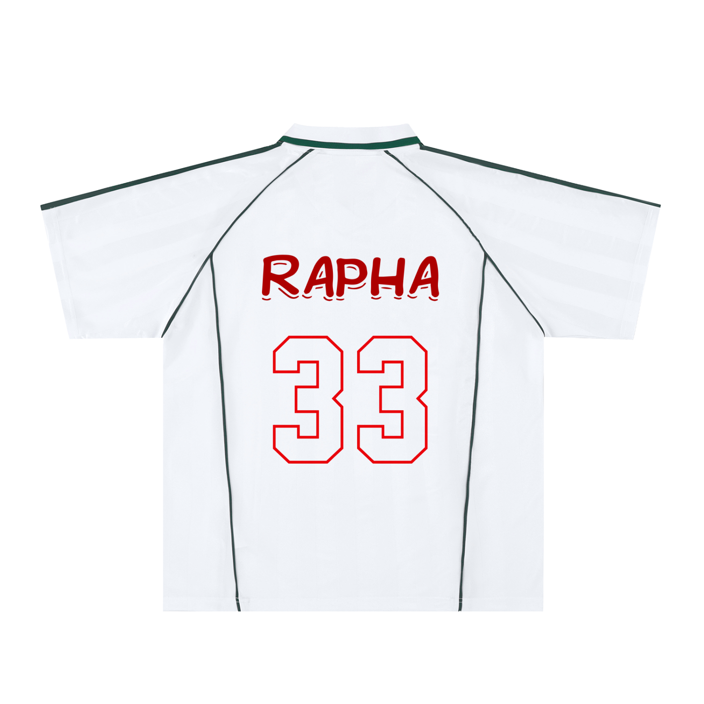 Red Letters Shadow Stripe Collared Jersey