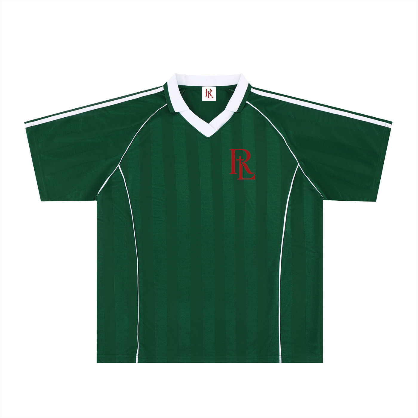 Red Letters Shadow Stripe Collared Jersey