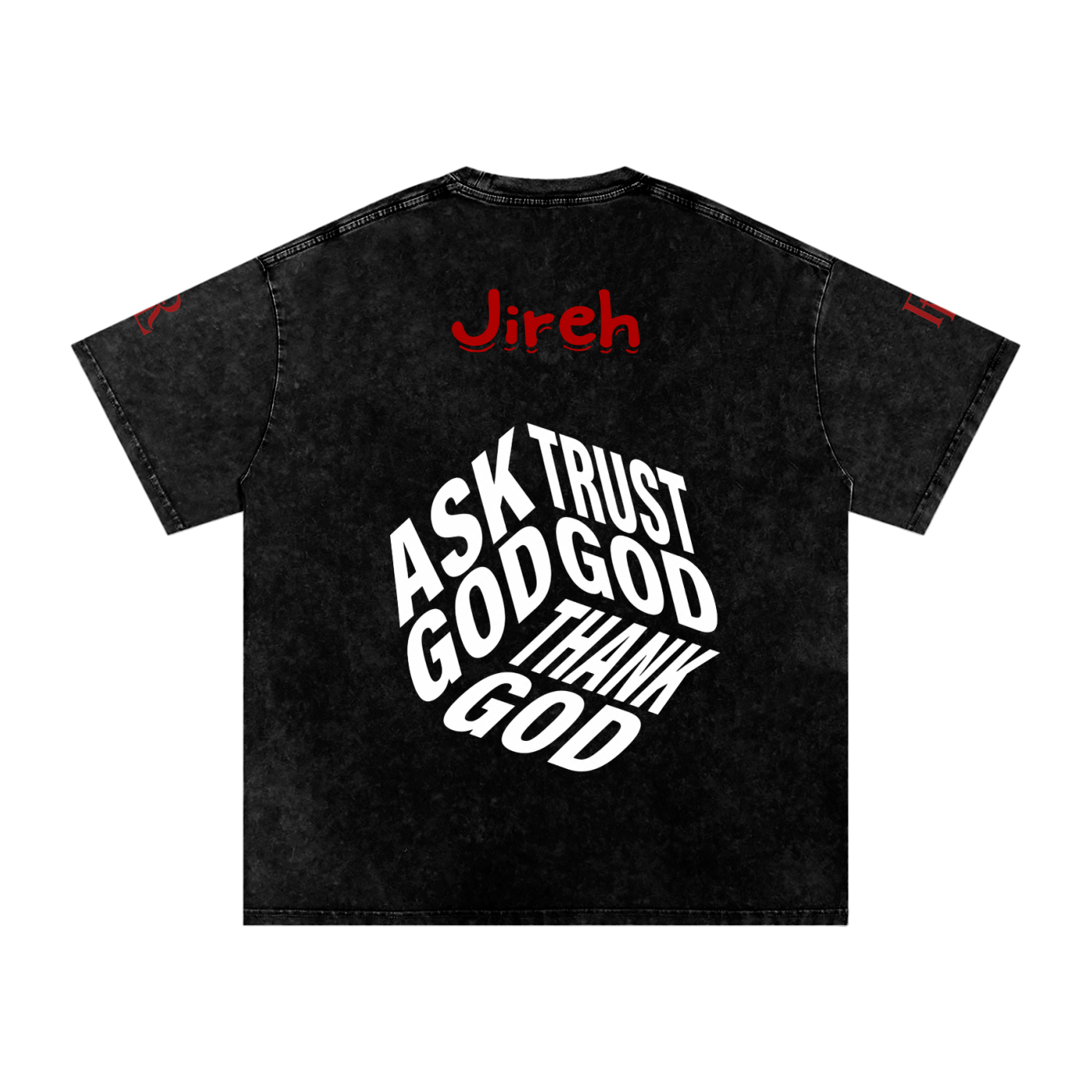 Red Letters Snow Washed Oversized T-Shirt