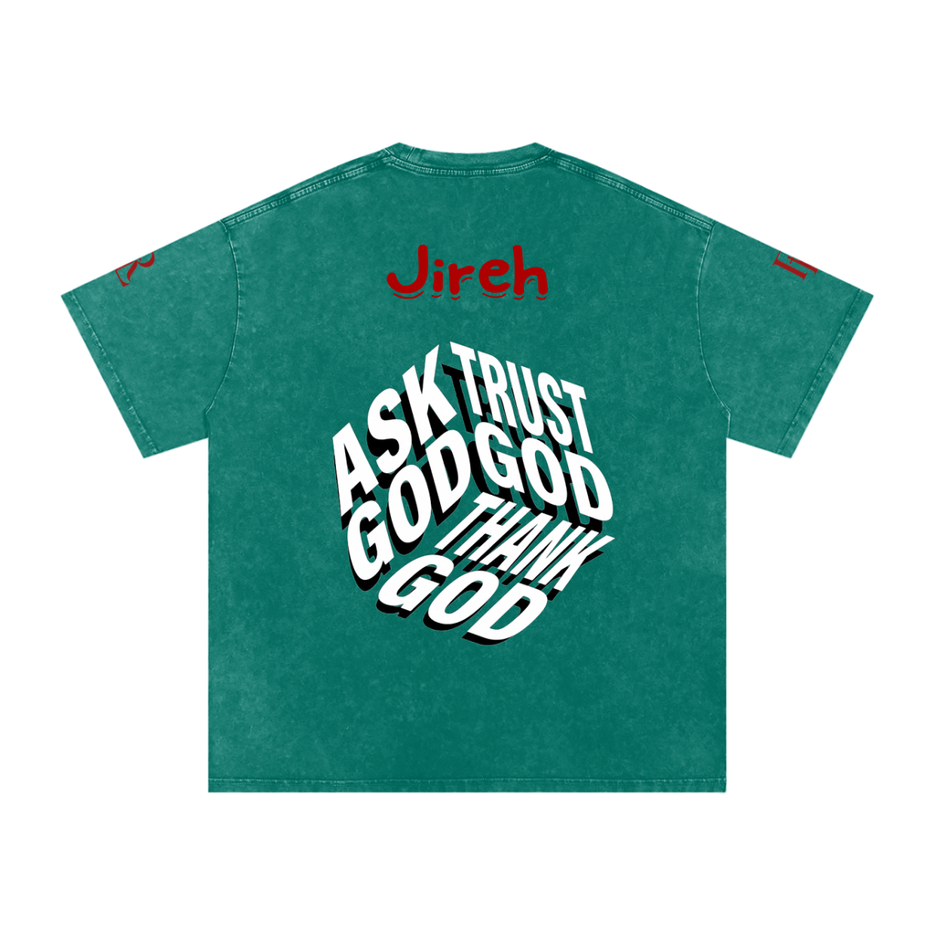 Red Letters Snow Washed Oversized T-Shirt