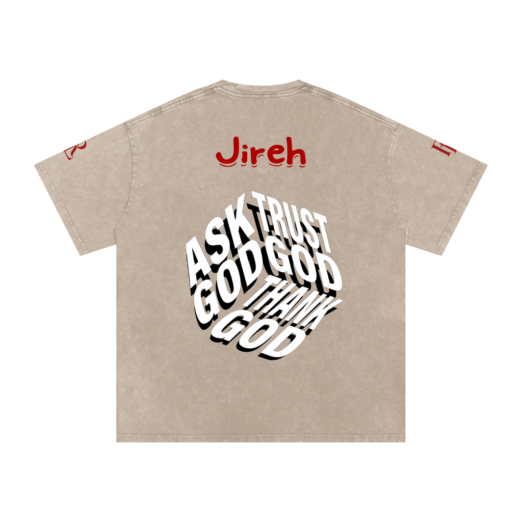 Red Letters Snow Washed Oversized T-Shirt