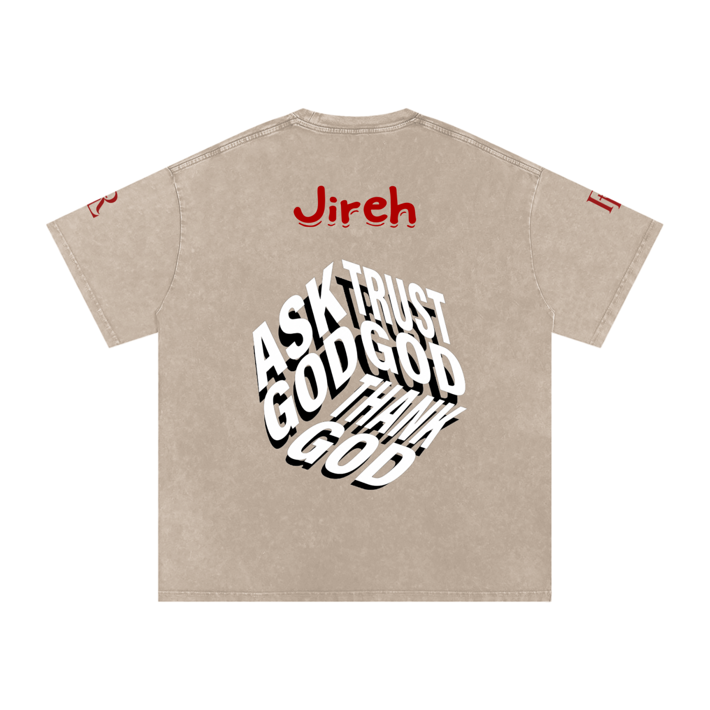 Red Letters Snow Washed Oversized T-Shirt